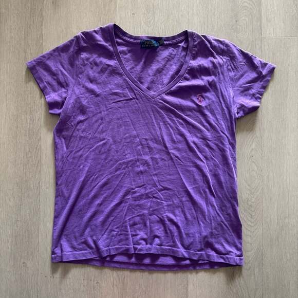Polo Ralph Lauren Other - Polo Ralph Lauren Purple V-Neck T-Shirt Size Large